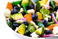 Ultimate Brain Fuel Salmon Spinach Avocado Blueberry Salad