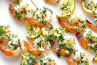 Lemon Garlic Shrimp Skewers