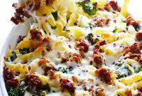Five Ingredient Italian Sausage and Kale Ziti Casserole