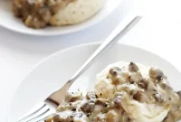Fluffy Vegan Biscuits with Umami Mushroom Gravy
