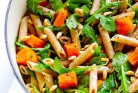 Effortless Butternut Squash, Arugula and Goat Cheese Pasta
