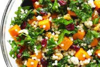 Golden Harvest Couscous with Roasted Butternut, Kale, and Cranberries