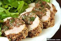 Seared Pork Tenderloin in Burgundy Peppercorn Reduction