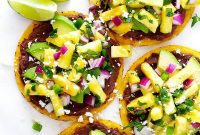 Quick Tropical Black Bean Tostadas