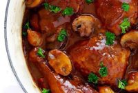 Classic French Chicken in Red Wine