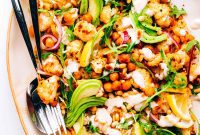 Golden Roasted Cauliflower, Chickpea & Peppery Arugula Salad
