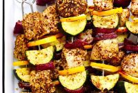 Mediterranean Za’atar Chicken and Vegetable Skewers