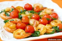 Quick Shrimp with Spinach and Tomatoes