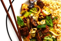 Wok-Tossed Sesame Beef with Cabbage