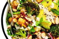 Roasted Broccoli Farro Harvest Bowls