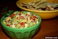 Mediterranean Avocado Feta Dip with Pita Chips