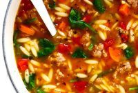 Hearty Italian Sausage and Orzo Soup