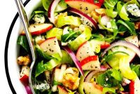 Crisp Brussels Sprouts with Apple and Walnut Crunch