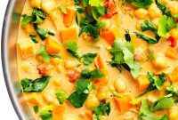 Golden Coconut Sweet Potato Chickpea Curry