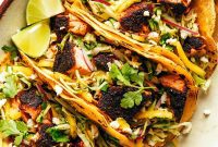 Fiery Blackened Salmon Street Tacos