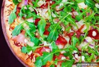Pear Prosciutto Arugula Gorgonzola Pizza