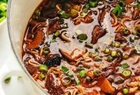 Spicy Kimchi Beef Noodle Soup