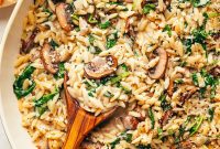 Velvety Garlic Mushroom Orzo