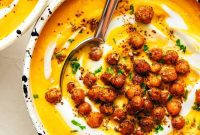 Roasted Carrot Velvet with Zaatar Chickpea Crunch