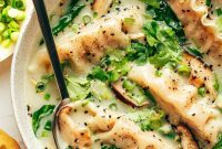 Golden Ginger Coconut Dumpling Soup