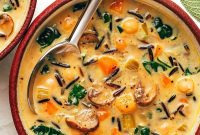 Golden Pumpkin Wild Rice Harvest Soup