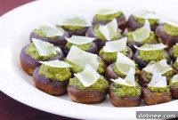 Zesty Pesto Mushroom Poppers