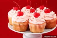 Cherry-Kissed Vanilla Cupcakes