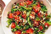 Watermelon Arugula Crunch with Golden Shallot Crisps