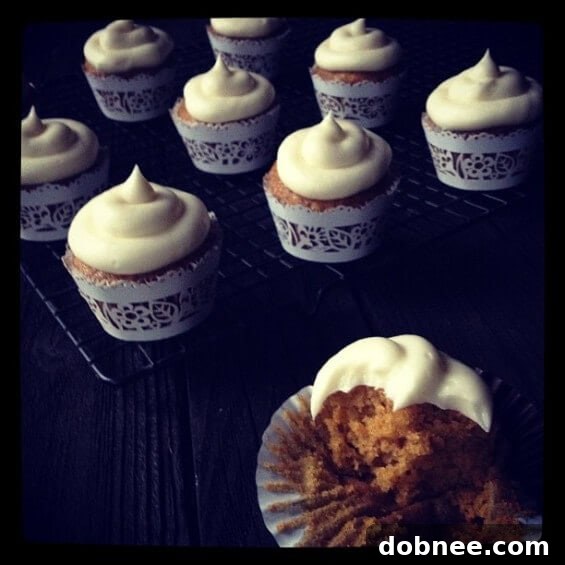 A beautifully frosted Spiced Butternut Squash Cupcake, perfect for sharing on social media.