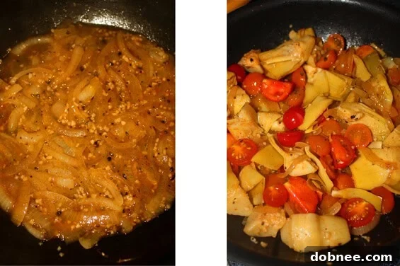 pasta-with-artichokes-tomatoes-and-feta-prep