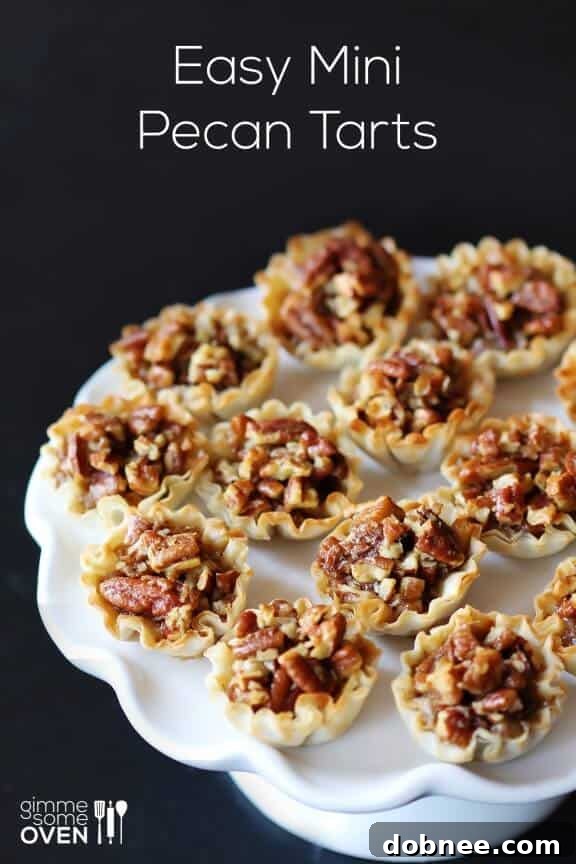 Plate of Easy Mini Pecan Tarts