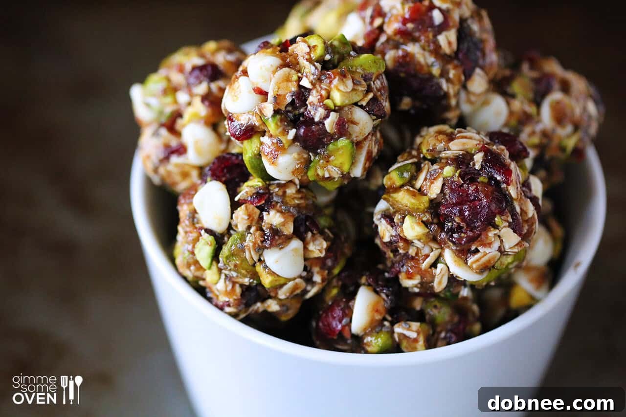 Cranberry Pistachio Energy Bites on a serving plate.