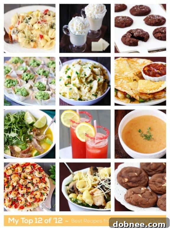 A beautiful collage of the top 12 favorite recipes from Gimme Some Oven in 2012, showcasing the year's culinary highlights.