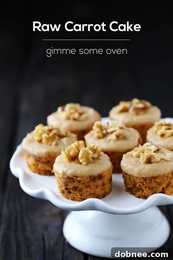 Close-up of Raw Carrot Cake with Cashew Vanilla Frosting