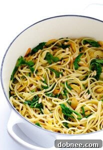 Linguine with Arugula, Garlic & Parmesan