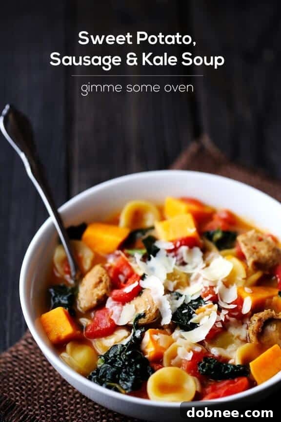 Sweet Potato, Sausage & Kale Soup | A Hearty and Healthy Winter Delight