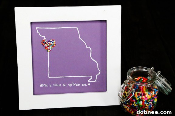 DIY Sprinkles Art: Create personalized home decor with colorful sprinkles for a joyful touch.