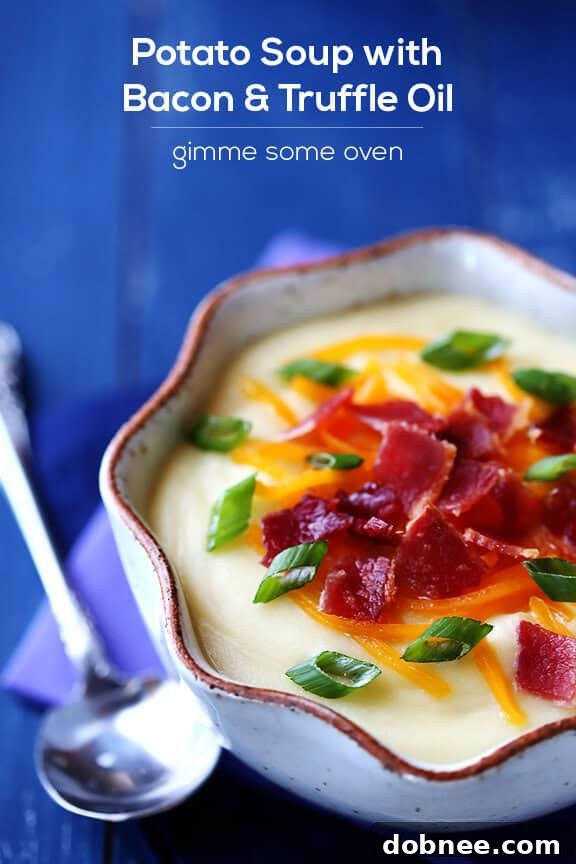 Potato Soup with Bacon & Truffle Oil | gimmesomeoven.com