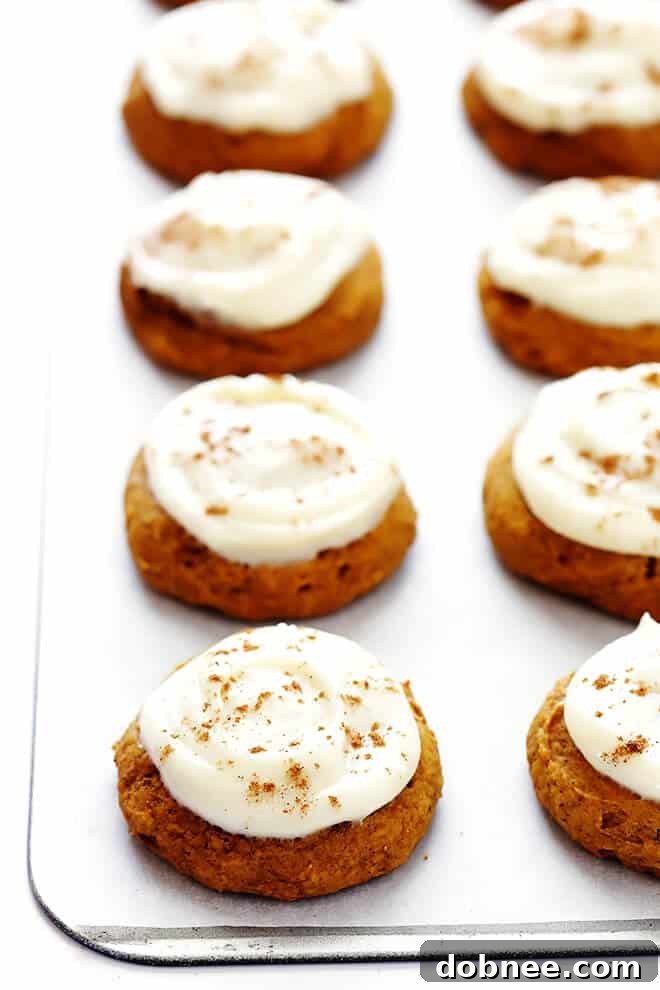 Deliciously soft pumpkin cookies generously topped with heavenly cream cheese frosting, ideal for autumn baking and holiday treats.