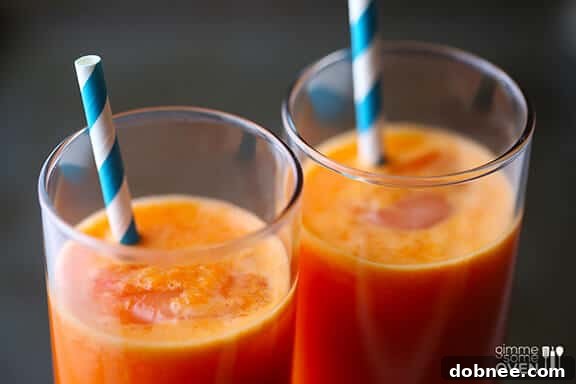 Close-up of Orange Carrot Ginger Juice ingredients
