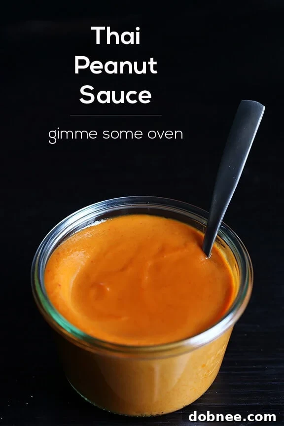Rich and creamy Thai Peanut Sauce, a versatile dipping sauce or dressing.
