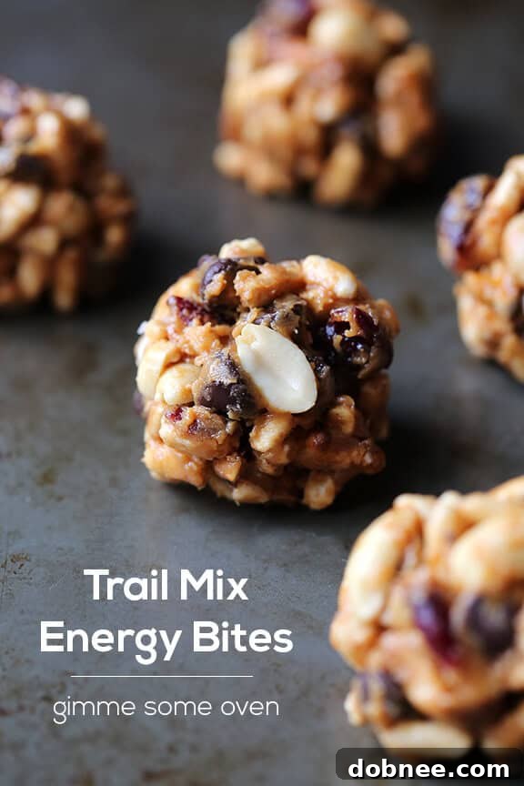 Finished Trail Mix Energy Bites displayed on a serving plate