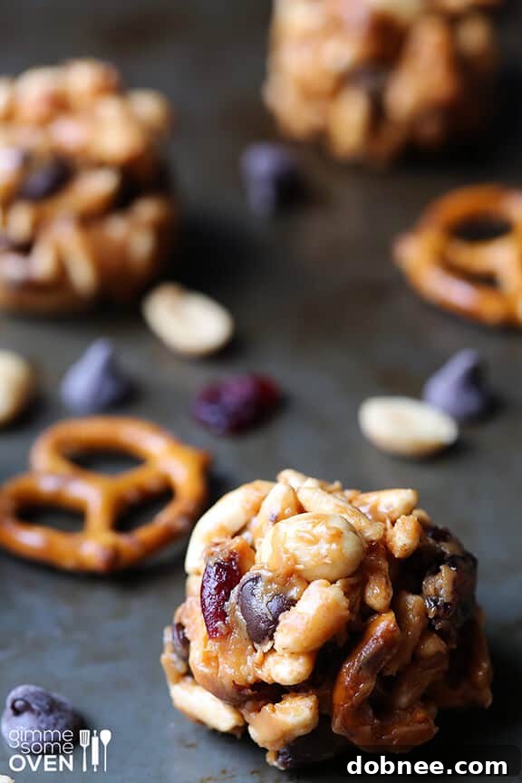 A plate full of delicious Trail Mix Energy Bites, ready to eat