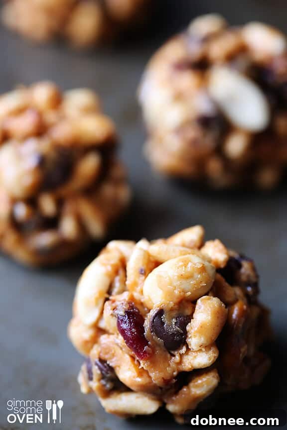 Mixing the ingredients for Trail Mix Energy Bites