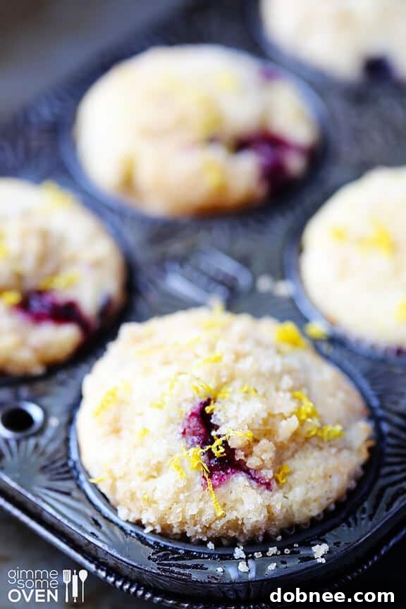 Lemon Blueberry Muffins, close up shot