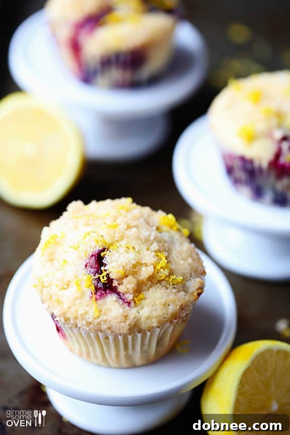 Lemon Blueberry Muffins on a cooling rack