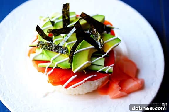 Delicious Philadelphia Sushi Stacks, ready to eat