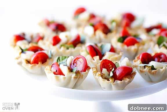 Delicious Caprese Phyllo Cups ready to serve