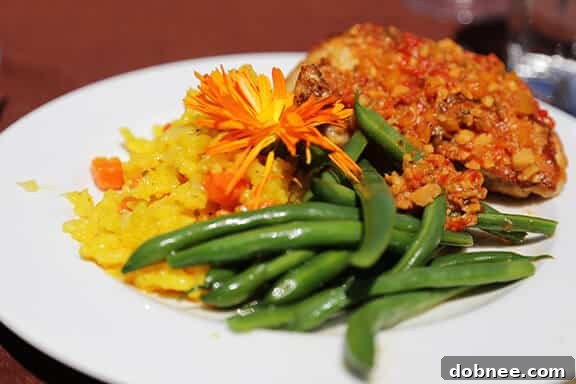 Grilled chicken with saffron rice at winery lunch