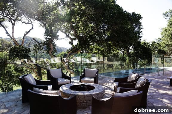 Relaxing by the pool and enjoying lunch at Carmel Valley Ranch